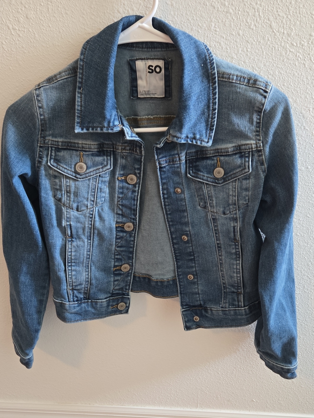 Girls SO Denim Jacket - Large Blue Jean Jacket